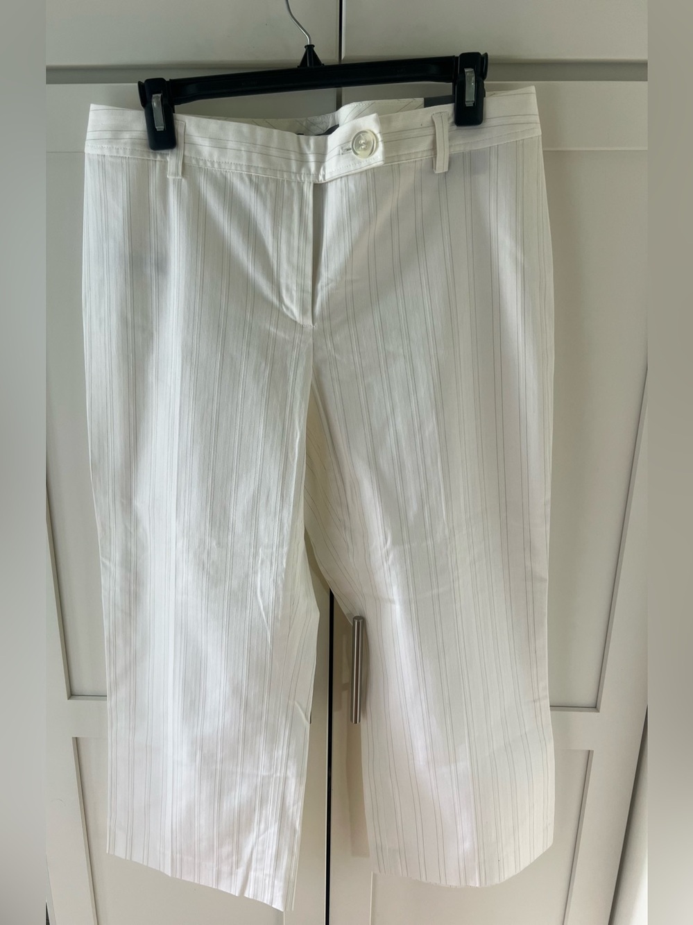 NWT Ann Taylor cropped cream striped pants Size 10